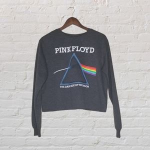 Pink Floyd Charcoal Cropped Dark side Sweater